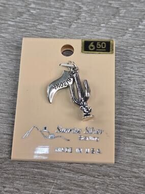 Vintage Sterling Sunrise Silver 925 Cactus Arizona Charm Pendant Souvenir